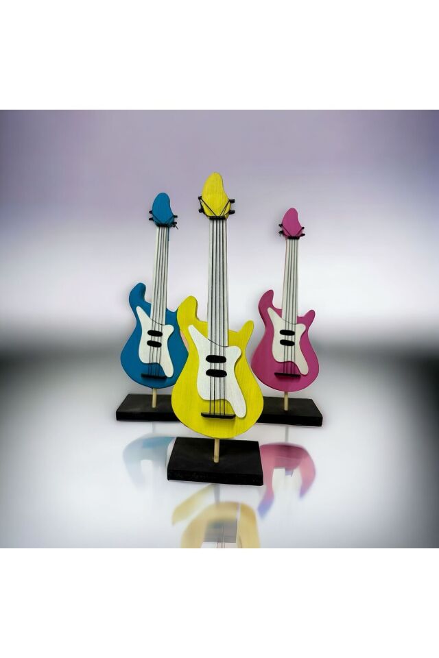 CEren WOODEN Dekoratif  El Yapımı Ahşap Elektro Bass Gitar